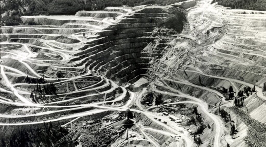 An aerial view of the Craigmont Mine, British Columbia.